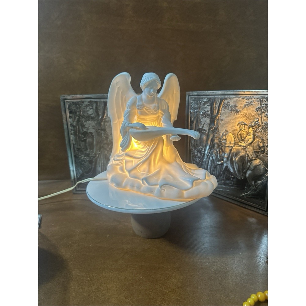 Party Lite Angelic Light Porcelain Angel Lamp Electric Nightlight Collection